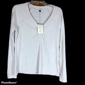 Universal Thread Womens Size Large Henley Top Long-Sleeve Oatmeal Heather New